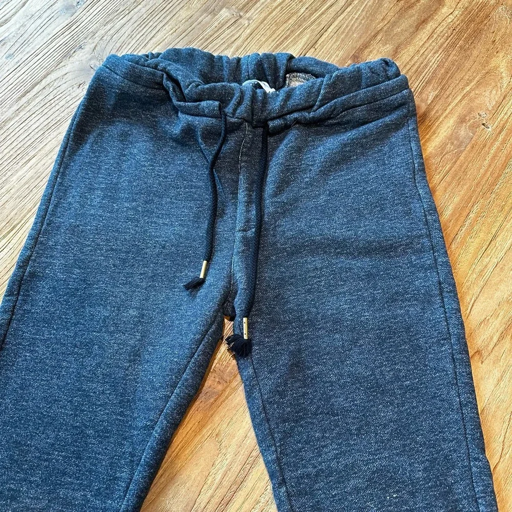 Koovs Cotton Sweatpants Blue Marled Soft‎ Drawstring Waist